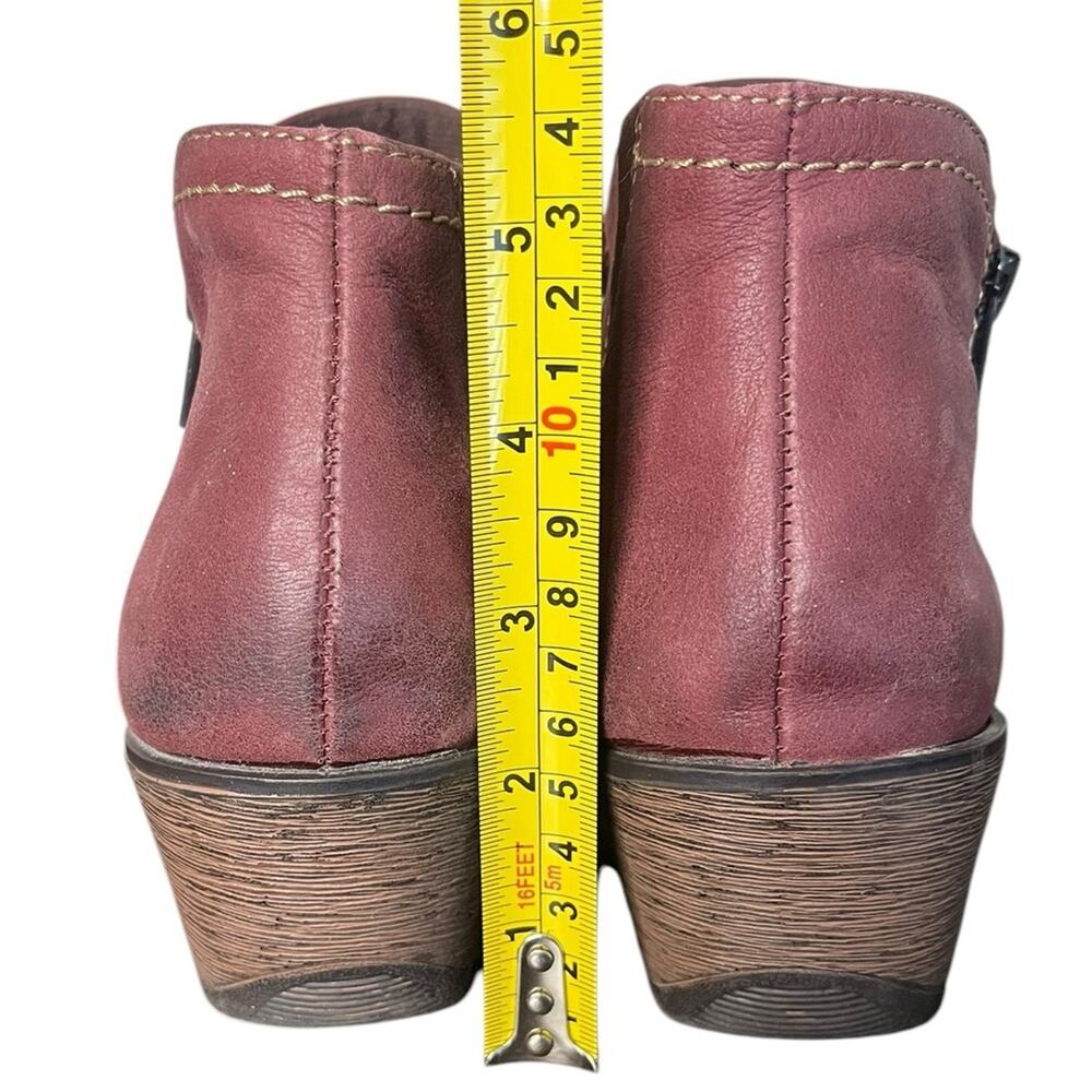 EARTH ORIGINS Oakland Alexis Burgundy Leather Ankle Boots Women's Size 8.5 - Picture 5 of 9